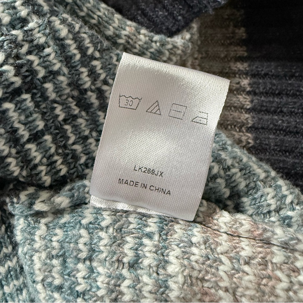 Picadilly Fashion Blue and Gray Cowl Neck Sweater Vest - Picture 8 of 8